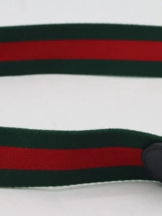 GUCCI Green Red Nylon Web Interlocking GG Men\'s Belt Made in Italy 90-36 main image 4
